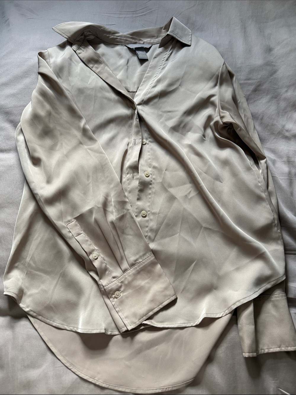 Classic Long-Sleeve Button Shirt — Cream